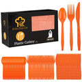 360 Pieces Fall Thanksgiving Plastic Cutlery Set (Orange)