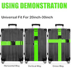 Luggage Straps for Suitcases TSA Approved (Limegreen)