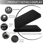 Gel Seat Cushion (Black / 16.5 x 14.5 x 2 inch)