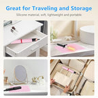 Heat Resistant Mat Oversize Curling Iron Mat Silicone Hot Hair Tools Mat for Hair Straightener (Pink)