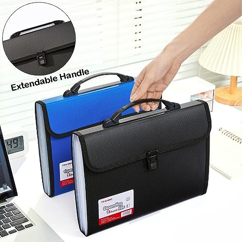 Extra Large Legal Size (Legal Size & Foolscap / 12 Pockets,1 Pack Black)