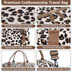 Women Travel Duffle Bags (Leopard Print / Large)