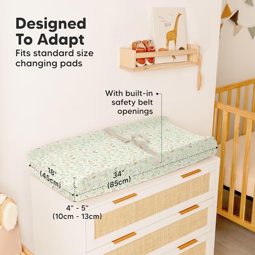 2 Pack Organic Changing Pad Covers for Girl (Foxtrot / 100% Cotton)
