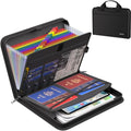 Accordion File Organizer (Black / 14.2" x 10.4" x 2",Colorful)