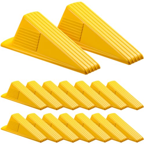 16 Pcs Jumbo Door Stoppers Heavy Duty Rubber Doorstop (Yellow)