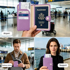 Passport Holder RFID Blocking Travel Wallet (Elegant Purple)