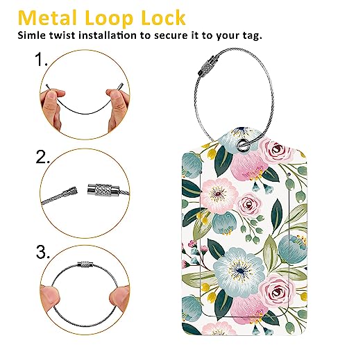 2 Pack Luggage Tag for Suitcase (Lovely Floral)