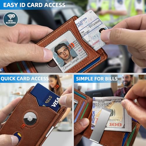 Airtag Wallet for Men (Brick Brown42)