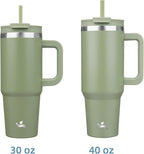 40 oz Tumbler with Handle and 2 Straws, 2 in 1 Lid Insulated Water Bottle - Image 3