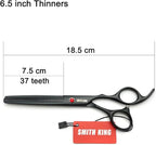 7.0in Professional Pet Grooming Scissors set,Straight & Thinning & Curved scissors 4pcs set for Dog grooming (Matt Black)