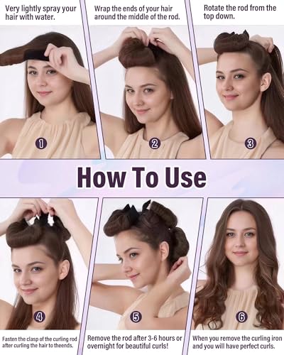 Heatless Hair Curler Overnight Curls (Black(Pack of 3))