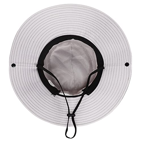 Womens Summer Sun Hat Beach Hat Wide Brim Outdoor UV Protection Hat Foldable Cool Mesh Ponytail Bucket Hat (6-7 / Light Grey-grey)