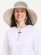 Ultra Wide Cotton Linen Hat (Small-Medium / Sage / Beige)