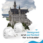 Europe Travel Adapter Plug Set Schuko (4 Pack / Type C , E/F - European 2 pack set)
