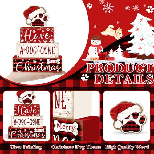 Tiered Tray Decor Set (Christmas Dog)