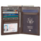 Polare Luxury RFID Blocking Leather Passport Holder Travel Wallet For Men and Women (Coffee)