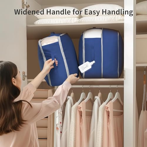 Comforter Storage Bag 66 L (Navy Blue / 66L x 4 Pack)