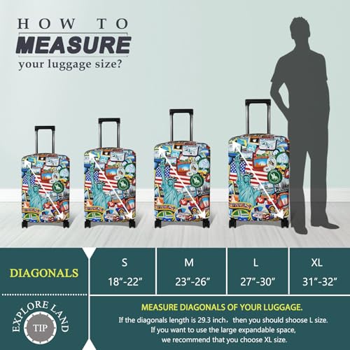 Luggage Cover Fits 27 (L / Statue of Liberty)