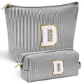 Initial Cute Monogrammed Makeup Bag for Women (Black / D)