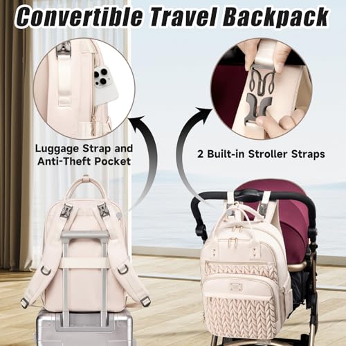 Diaper Bag Backpack (Beige)
