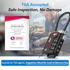 TSA Approved Luggage Locks (4 Colors Cable 4 Pack)