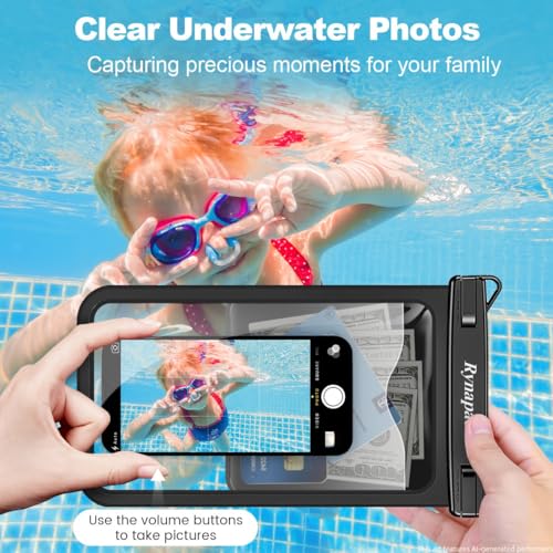 Large Waterproof Phone Pouch Up to 10" (Extra Large [10-inch] / [Black + Mint] Large Waterproof Phone Pouch)