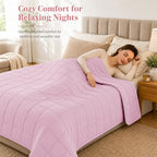 King Size Weighted Blanket for Adults 25lbs (04-pink / 88" x 104" | 25lbs)