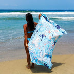 Quick Dry Microfiber Beach Towel (Kimono Blue / Extra Large 78x35")