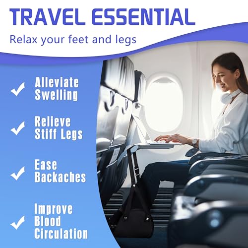 2 Pack Airplane Foot Hammock for Plane Travel (2PACK)