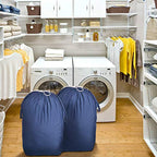 140L Washable Laundry Bags with Handles (Navy Blue)
