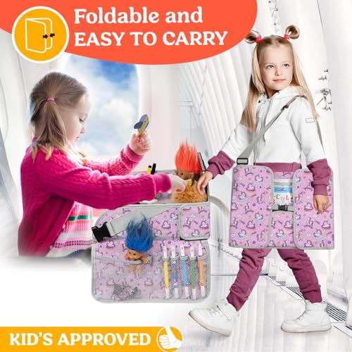 Kids Travel Tray for Car (1-pack Pink Unicorn)