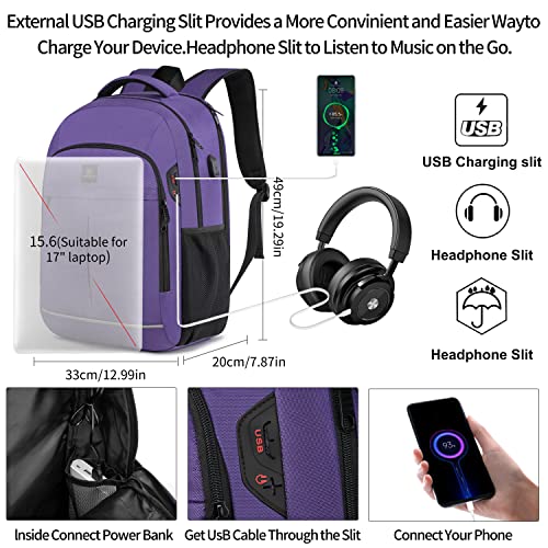17.3 Inch Travel Laptop Backpack (17.3inch / 17.3 Inch-purple)