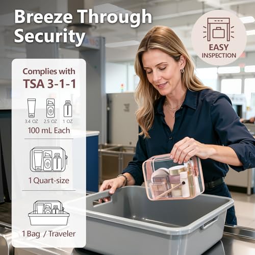 TSA Approved Toiletry Bag (4 Rose Pink / Pure TSA Series (4 Medium))