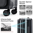 20 Inch Carry On Luggage Hard Shell Suitcases with Wheels Luggage Suitcase Travel Luggage for Women Men Rolling Luggage Bags for Business Trip Weekender (20 Inch / Black Upgrade)