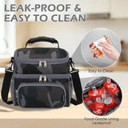 Double Layer Cooler Insulated Lunch Bag Adult Lunch Box Large Tote Bag for Men (Black#Camo)