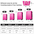 Luggage set 13 Piece 16 20 24 28 IN Hardside Suitcase with Bags (Luggage Set With Bags / Pink-1(13 piece))