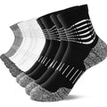 Ankle Compression Socks for Men Athletic Running Socks with Cushioned Support 5 Pairs (X-Large / Zoned Cushion-black+white+grey(5 Pairs))