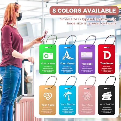 4PCS Personalized Luggage Tag (Pink / Large)