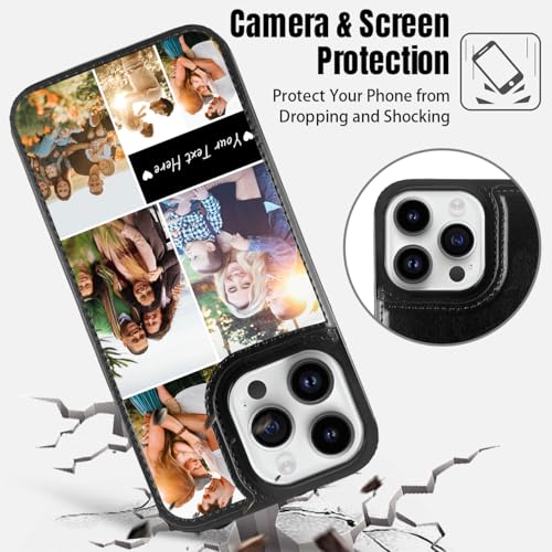 Custom Wallet Phone Case for iPhone 15 Pro Max (Black-D / iPhone 15 Pro Max)