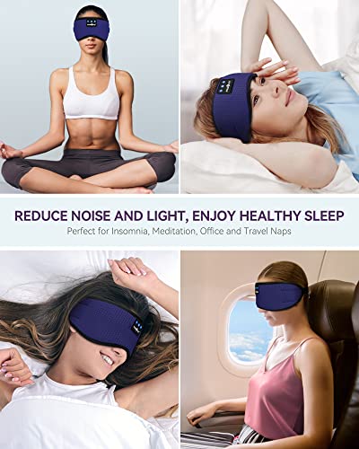 Sleep Headphones Bluetooth 5.4 Sleep Mask with HD Sound (Blue)