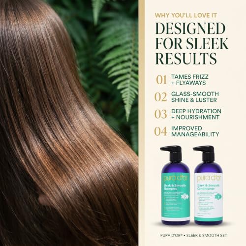 Sleek & Smooth Shampoo and Conditioner Set For Frizz (Combo)