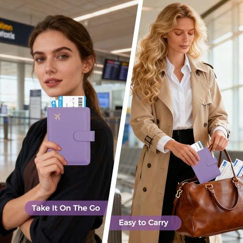 Premium Leather Passport Holder Covers Case (UP-PURPLE)