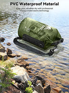 Dry Bag Waterproof Backpack with Phone Case (Pitch Green / 40L)