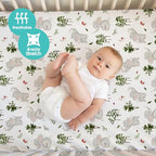 Baby Fitted Crib Sheets (Elephants&bears / 52X28 Inch)