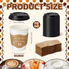 48 Sets 8 oz A Baby Is Brewing Coffee Cups with Lids and Sleeves (Baby)