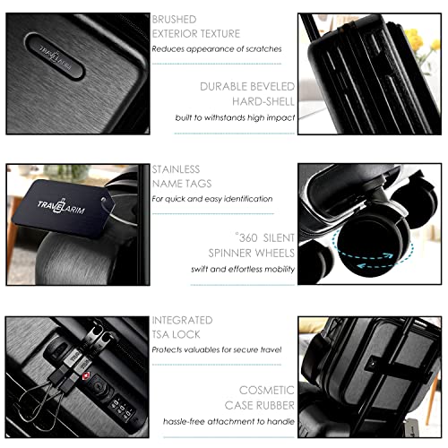 20 Inch Carry On Luggage 22x14x9 Airline Approved Suitcase (Carry-on 20 Inch / Black)