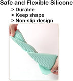 2 Pcs Professional Silicone Heat Resistant Mat Pouch for Curling Iron, Flat Iron and Other Hot Tools, Portable Travel Mat and Cover for Hair Styling Tools with Hanging Hole (2PCS Green)