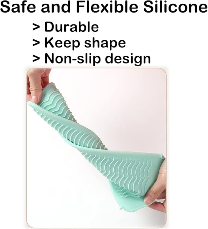 2 Pcs Professional Silicone Heat Resistant Mat Pouch for Curling Iron, Flat Iron and Other Hot Tools, Portable Travel Mat and Cover for Hair Styling Tools with Hanging Hole (2PCS Green)
