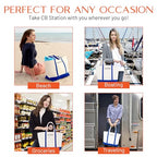 Medium Classic Personalized Monogram Canvas Tote Bag for Women (Royal Blue)