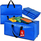Heavy Duty Extra Large Blue Moving Bags with Strong Zipper Backpack Handles (Blue / 4 Pack)